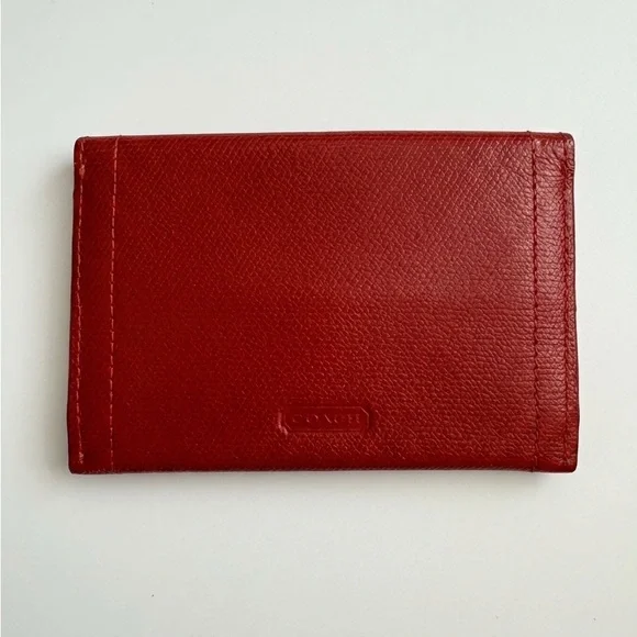 Coach Red Leather Card Holder Envelope Wallet - RARE - Picture 2 of 6